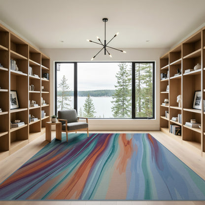 Abstract Area Multi-Color Abstract Wave Area Rug