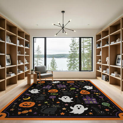 Halloween Ghosts and Pumpkins Kids Area Rug
