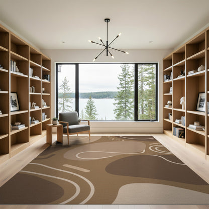 Organic Abstract Brown Area Rug