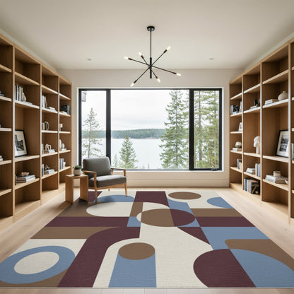 Brown and Tan Geometric Brown Tan Modern Area Rug