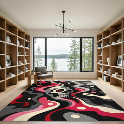 Skull Smoke Swirl Area Rug