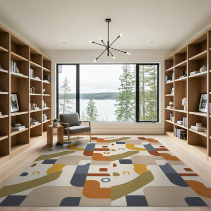 Multi-color and Patterns Geometric Modern Geometric Multi-Color Area Rug