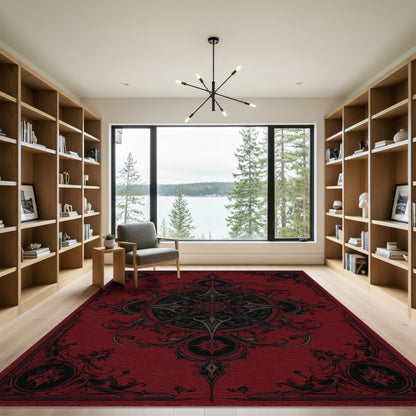 Ornate Red Ornate Persian Medallion Area Rug