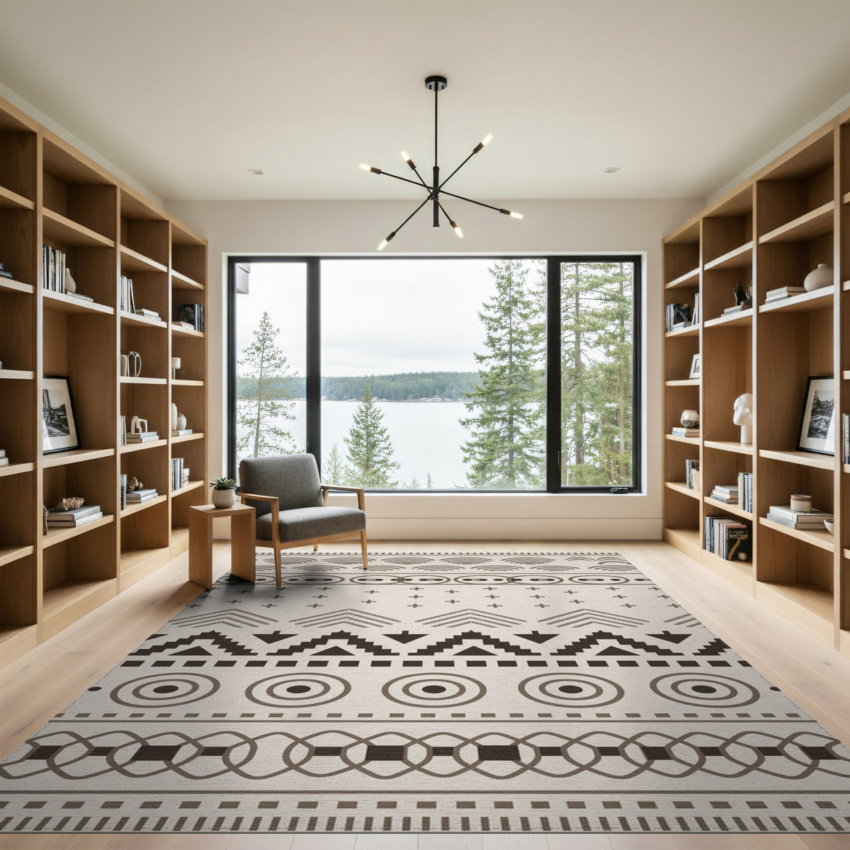 Brown Heritage Tribal Geometric Area Rug