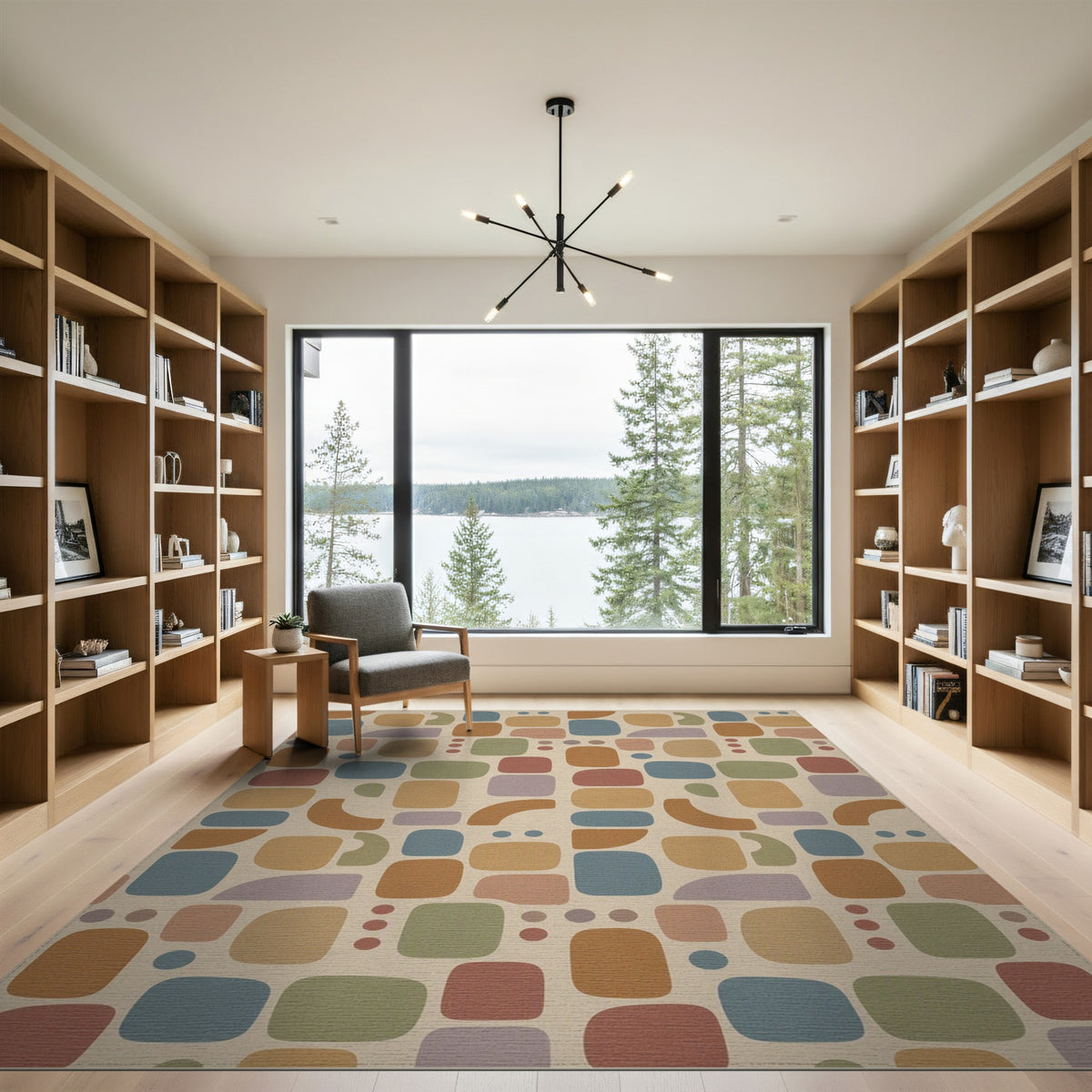 Brown and Tan Geometric Modern Brown Tan Geometric Area Rug