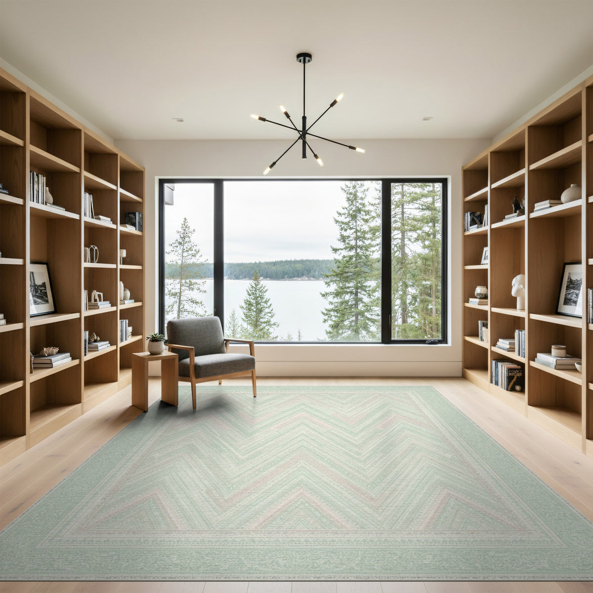 Mint Green Chevron Area Rug