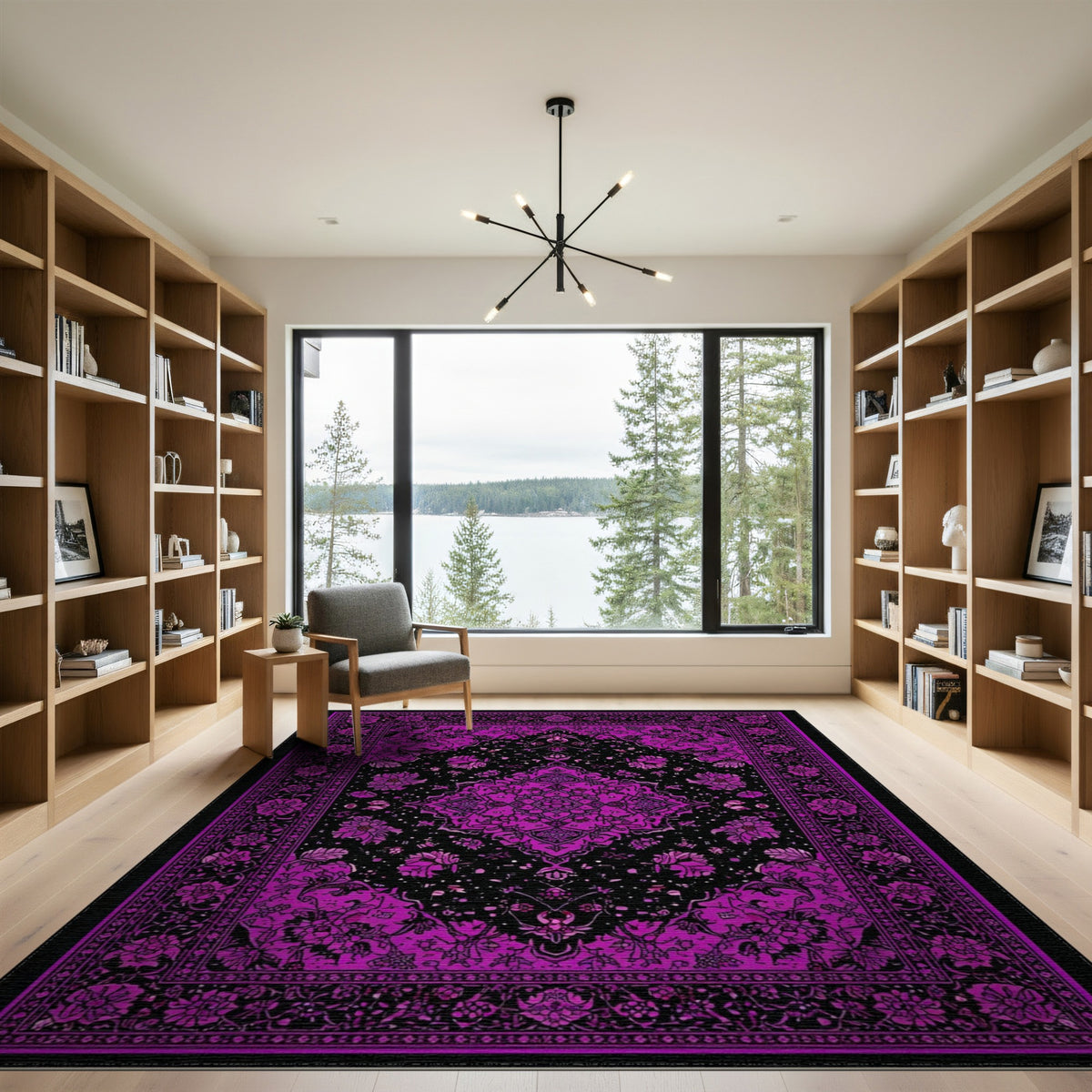 Purple Floral Persian Area Rug
