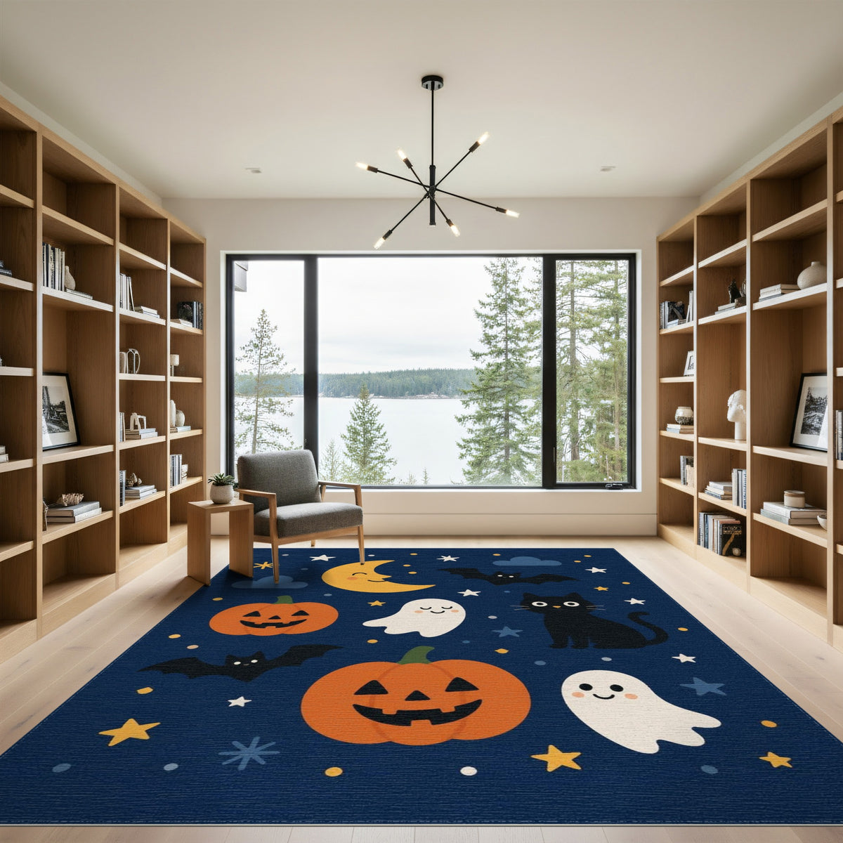 Cute Halloween Night Kids Cartoon Area Rug