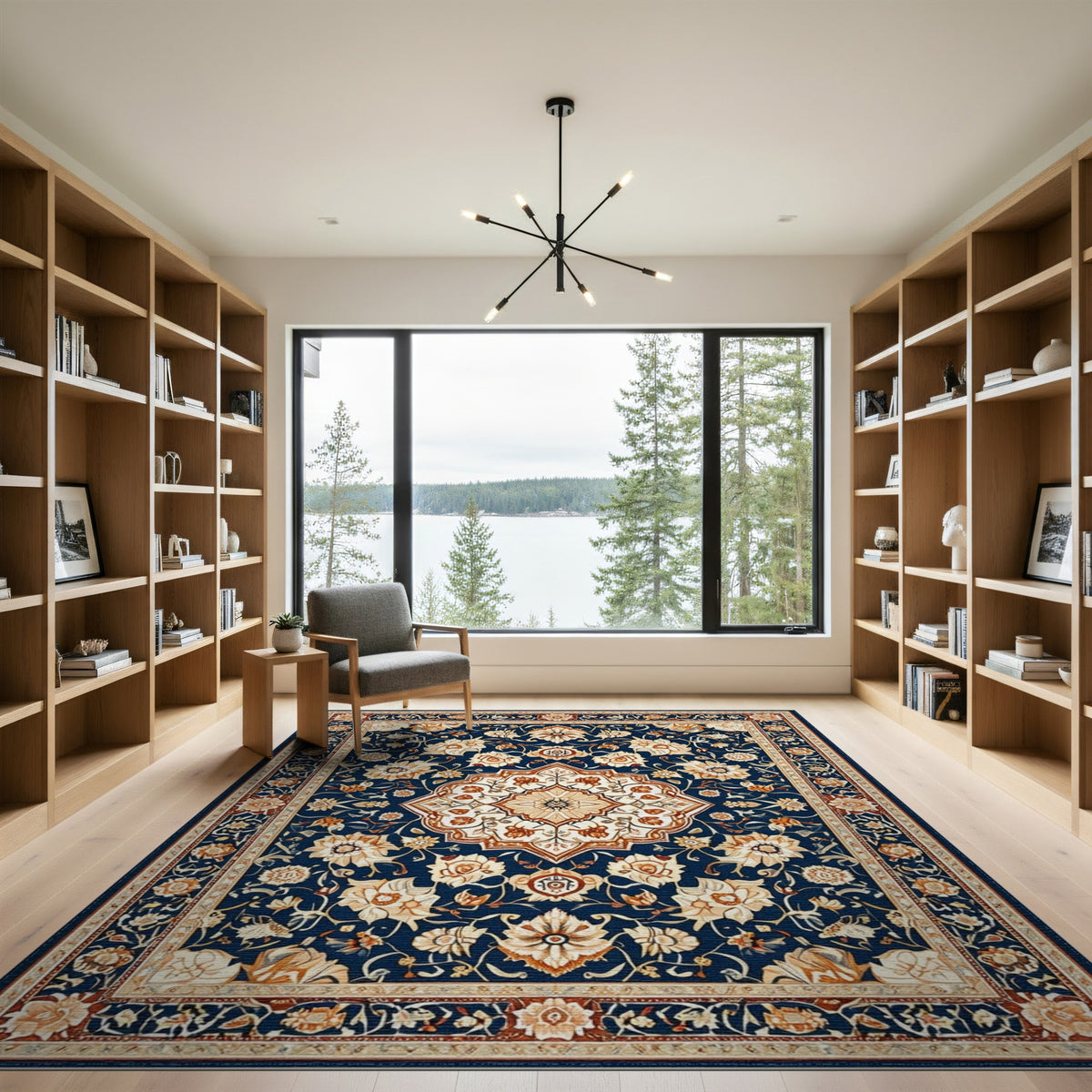 Medallion Navy Persian Floral Medallion Area Rug
