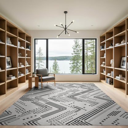 Geometric Modern Black and White Black White Geometric Chevron Area Rug