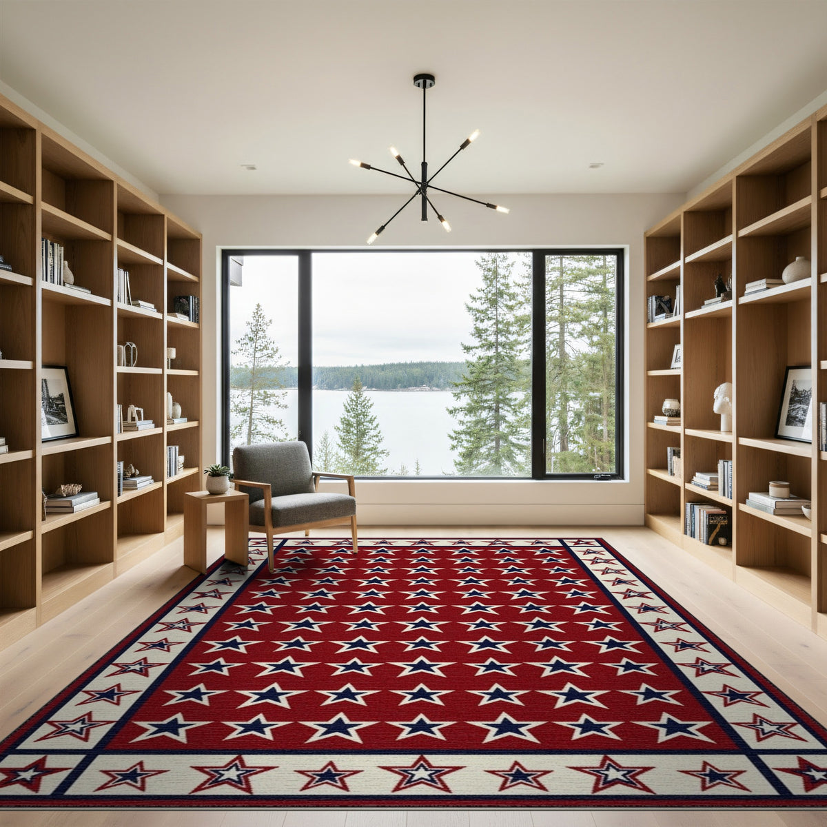 Red Star Area Rug