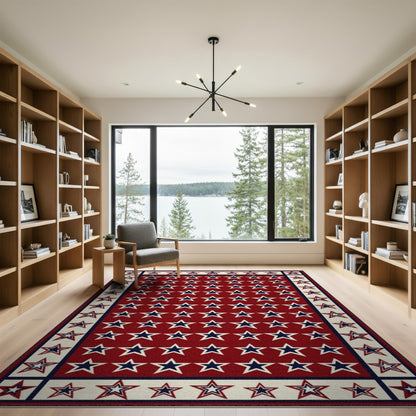 Red Star Area Rug