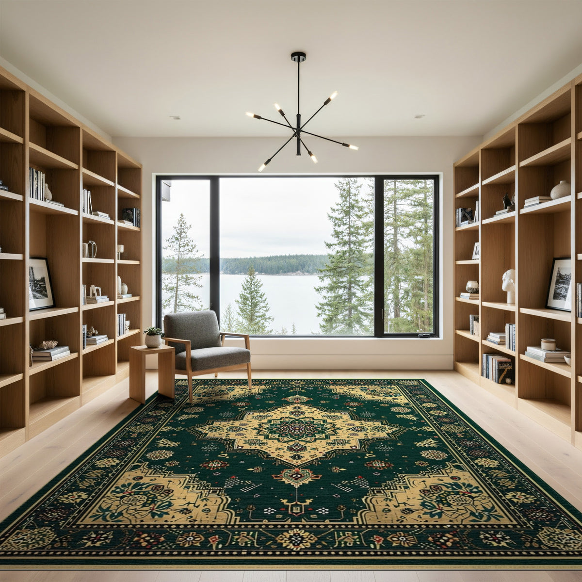 Medallion Traditional Persian Emerald Green Persian Medallion Area Rug