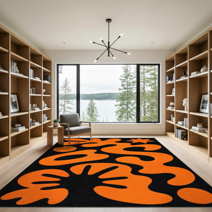 Abstract Area Orange Bold Orange Abstract Area Rug