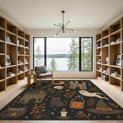 Spooky Halloween Cartoon Kids Area Rug