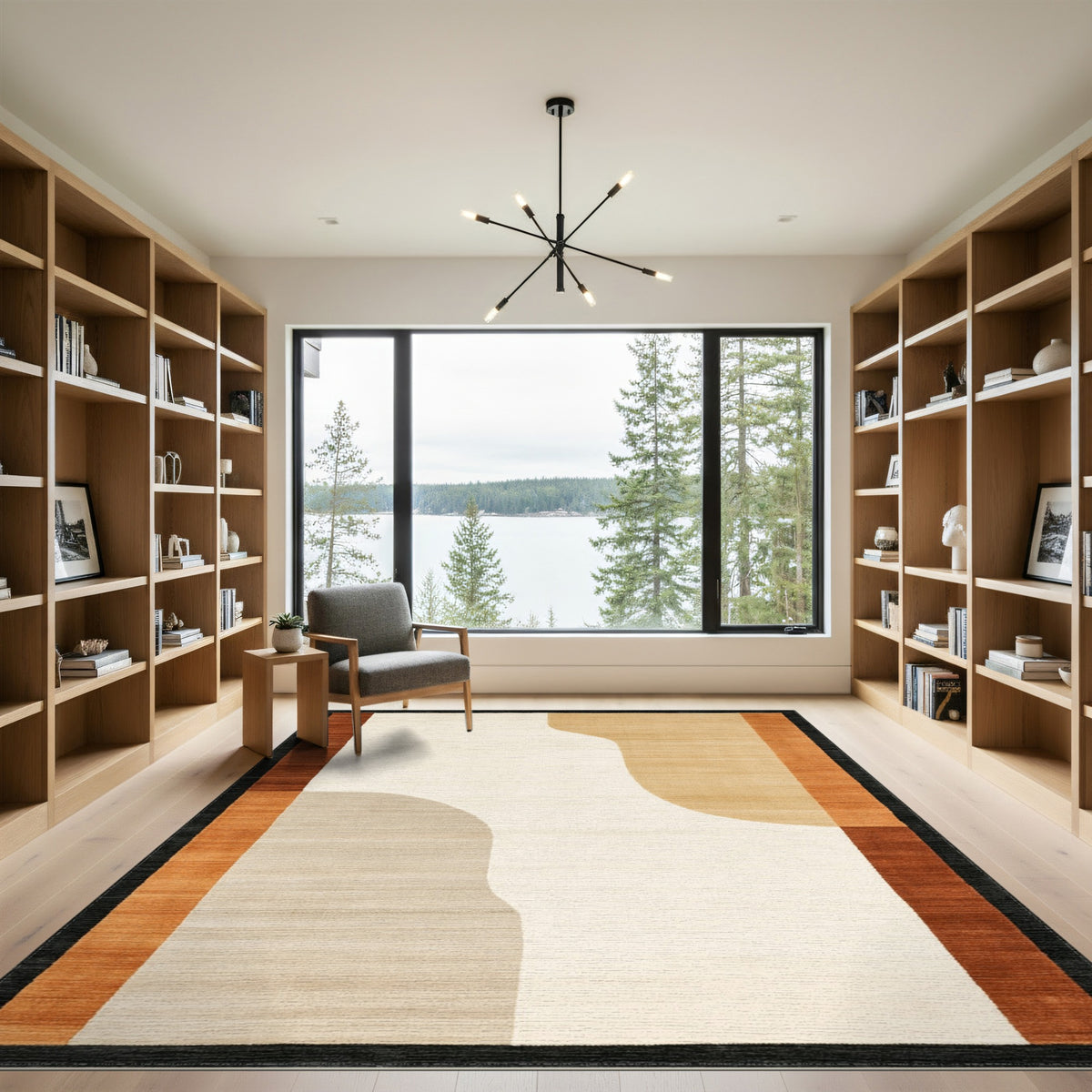 Abstract Area Brown and Tan Brown Tan Abstract Area Rug