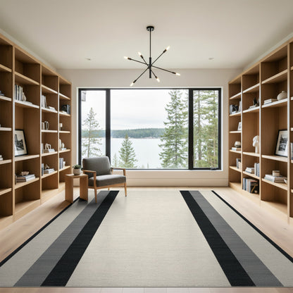 Black and White Vertical Black White Vertical Stripe Area Rug