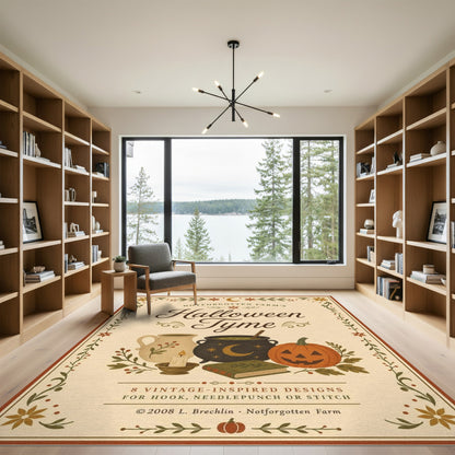 Beige and Neutral Halloween Tyme Vintage Area Rug