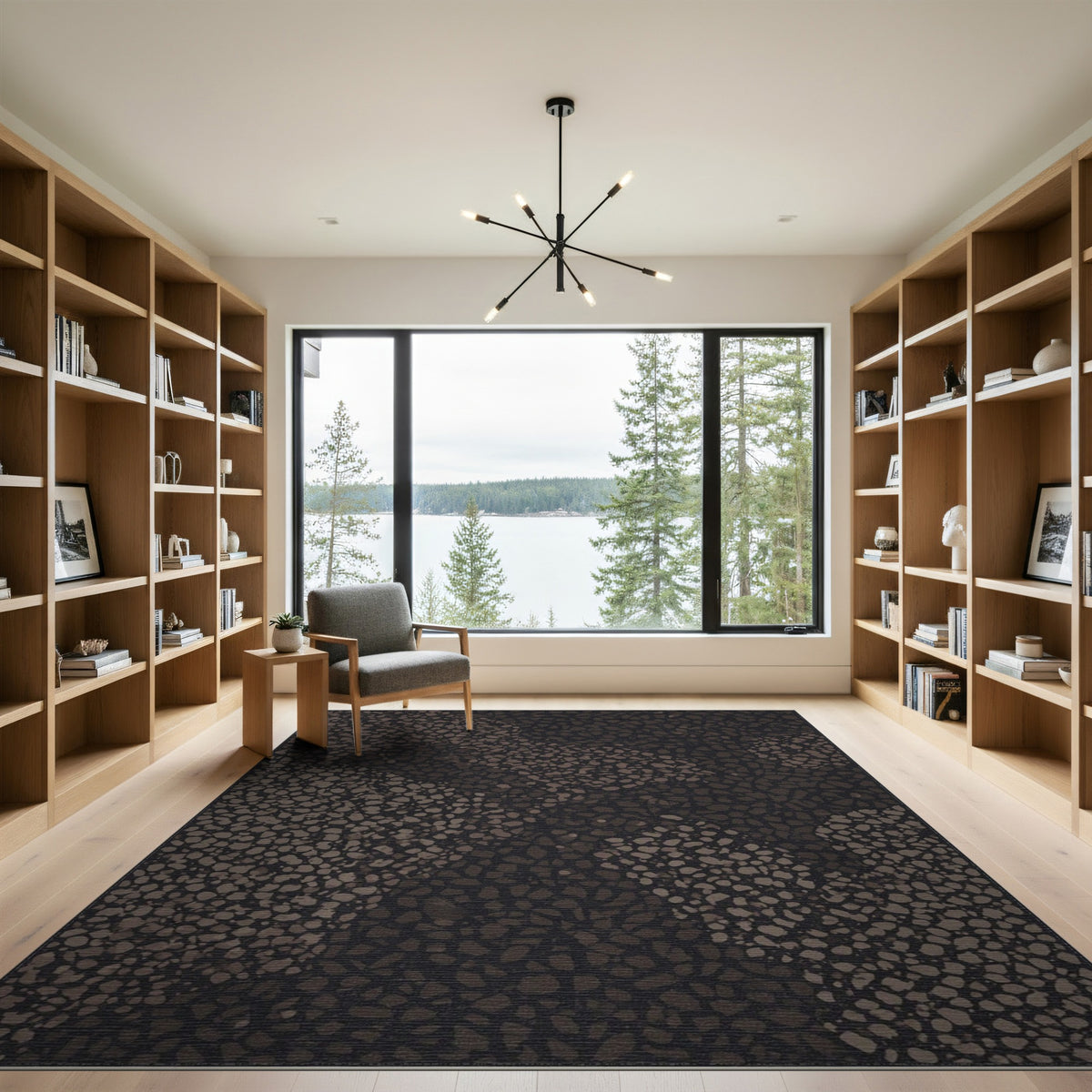 Brown Speckled Abstract Area Rug