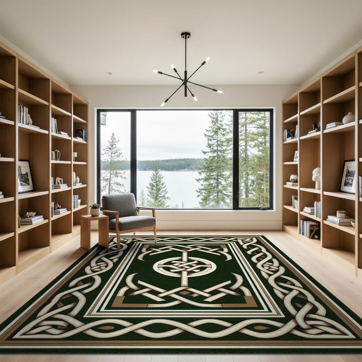 Green Celtic Knot Area Rug