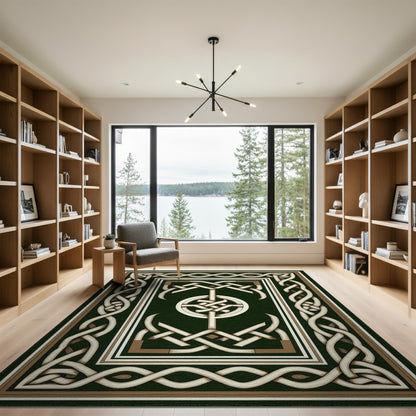 Green Celtic Knot Area Rug