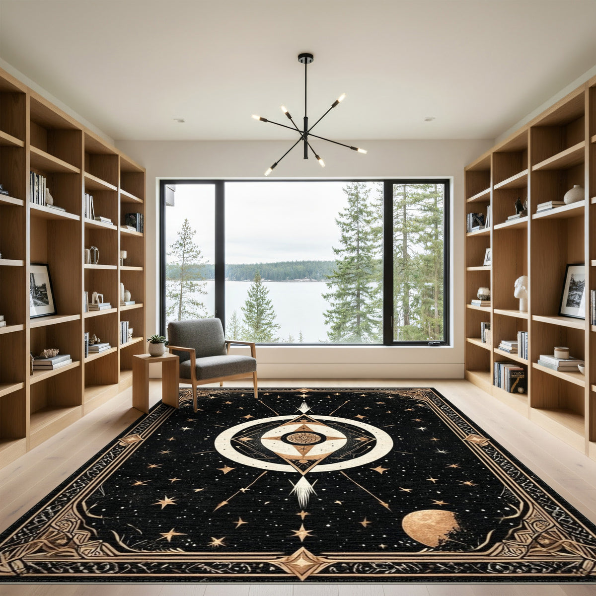 Celestial Gold Geometric Area Rug