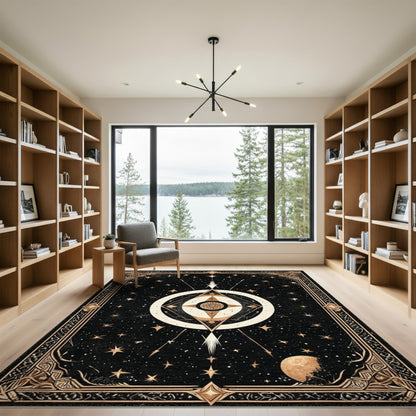 Celestial Gold Geometric Area Rug