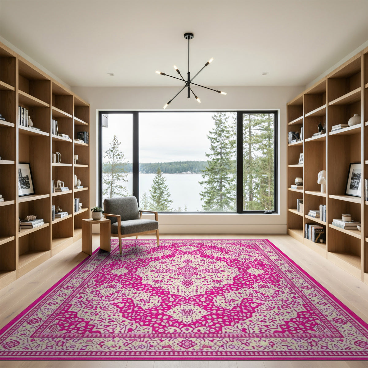 Pink Traditional Persian Pink Traditional Persian Area Rug