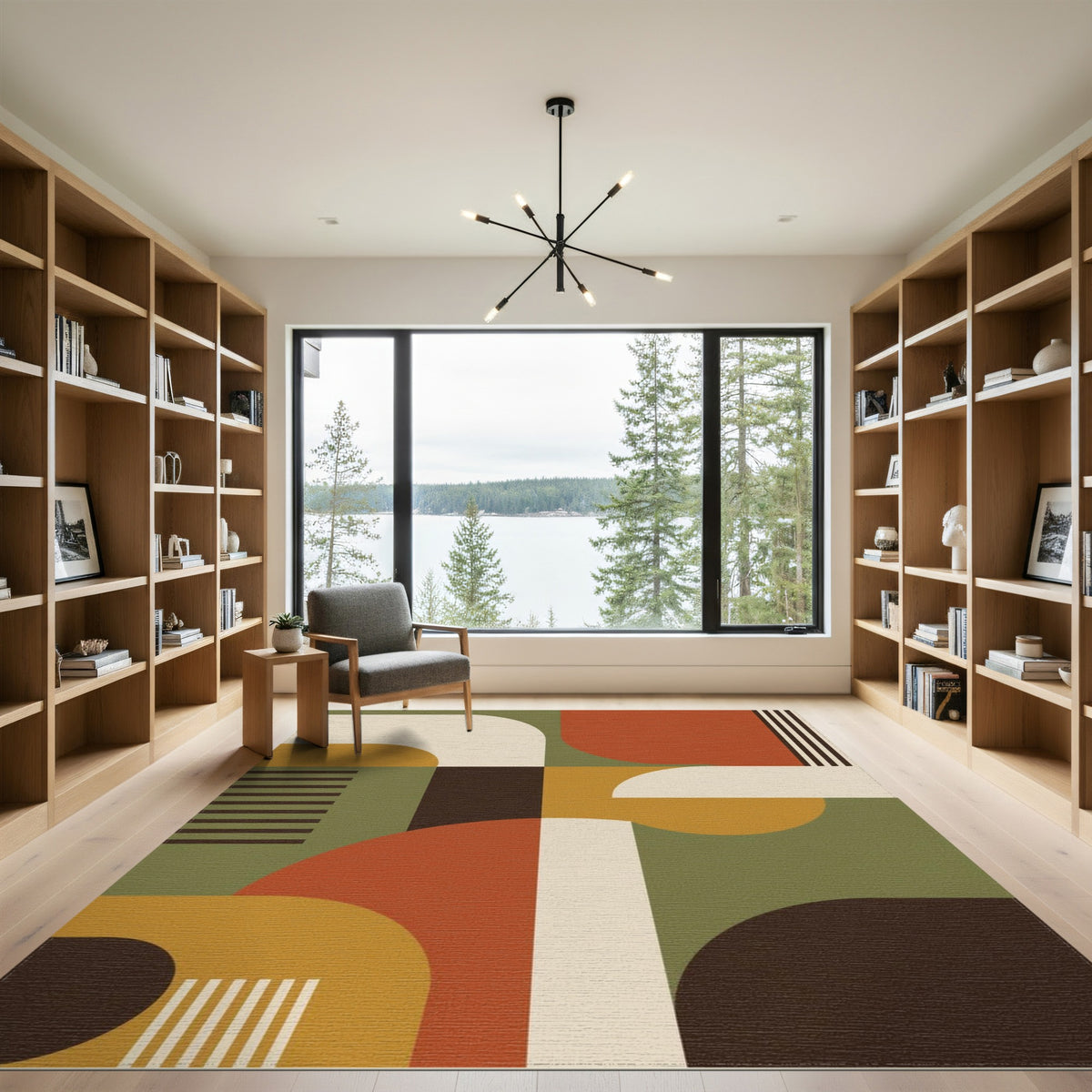 Bold Geometric Multi-Color Area Rug