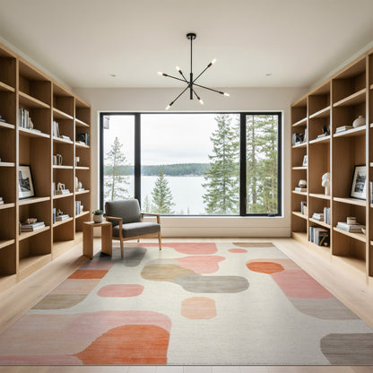 Pink Organic Abstract Area Rug