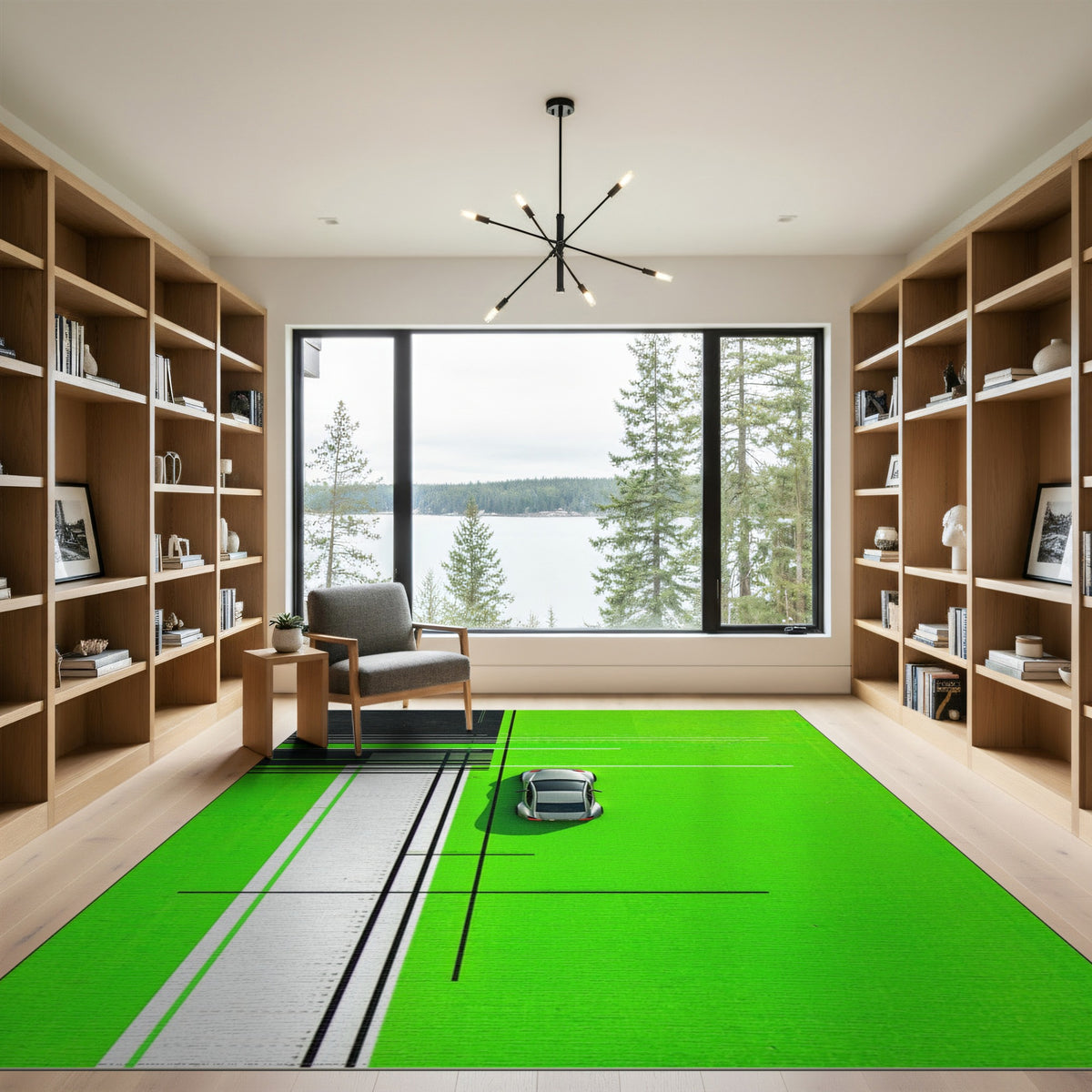 Bold Green Geometric Area Rug