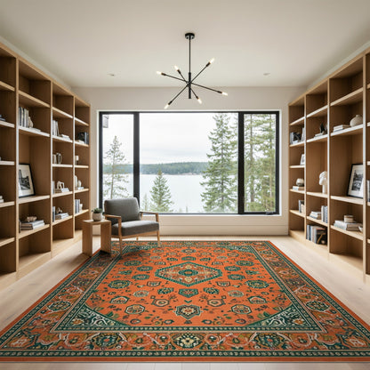 Orange Persian Medallion No. 19 Area Rug