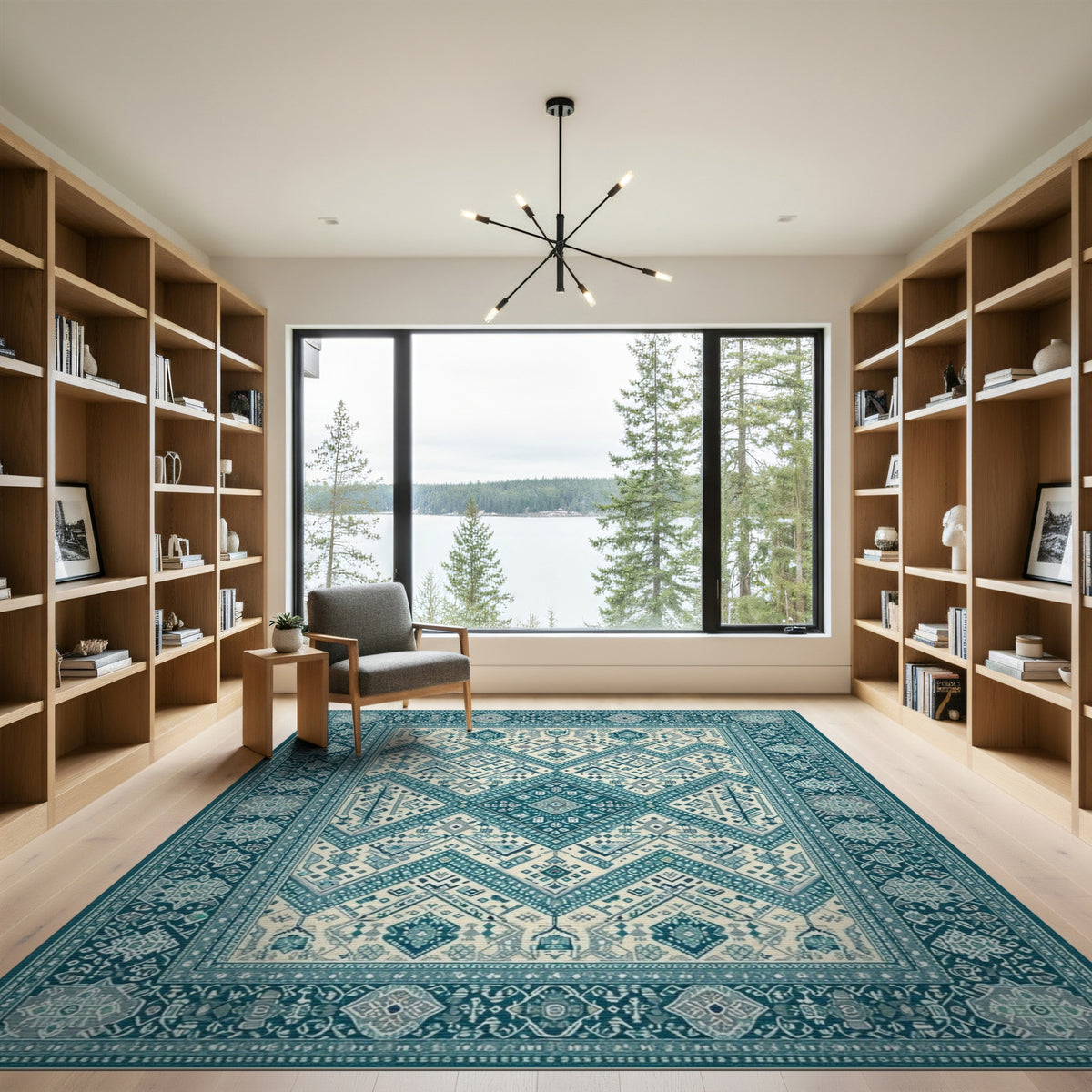 Blue Teal Heritage Tribal No. 10 Area Rug
