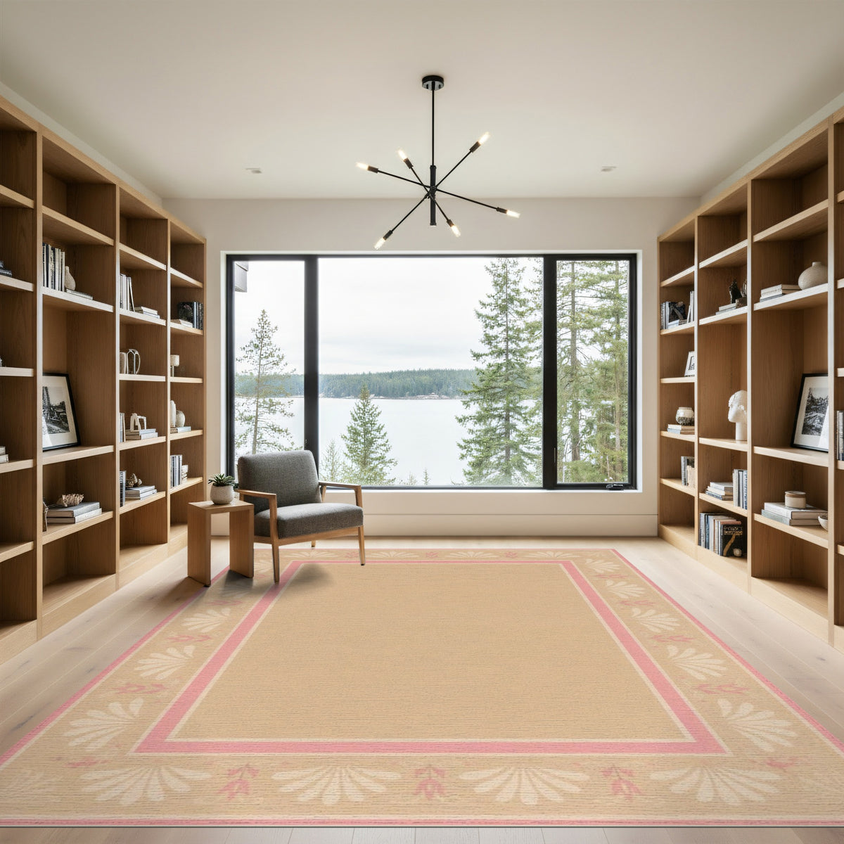 Blush Pink Floral Vintage Area Rug