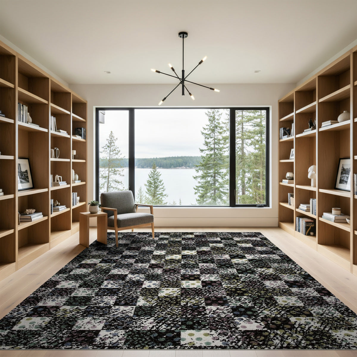 Multi-Color Checkered Geometric Area Rug