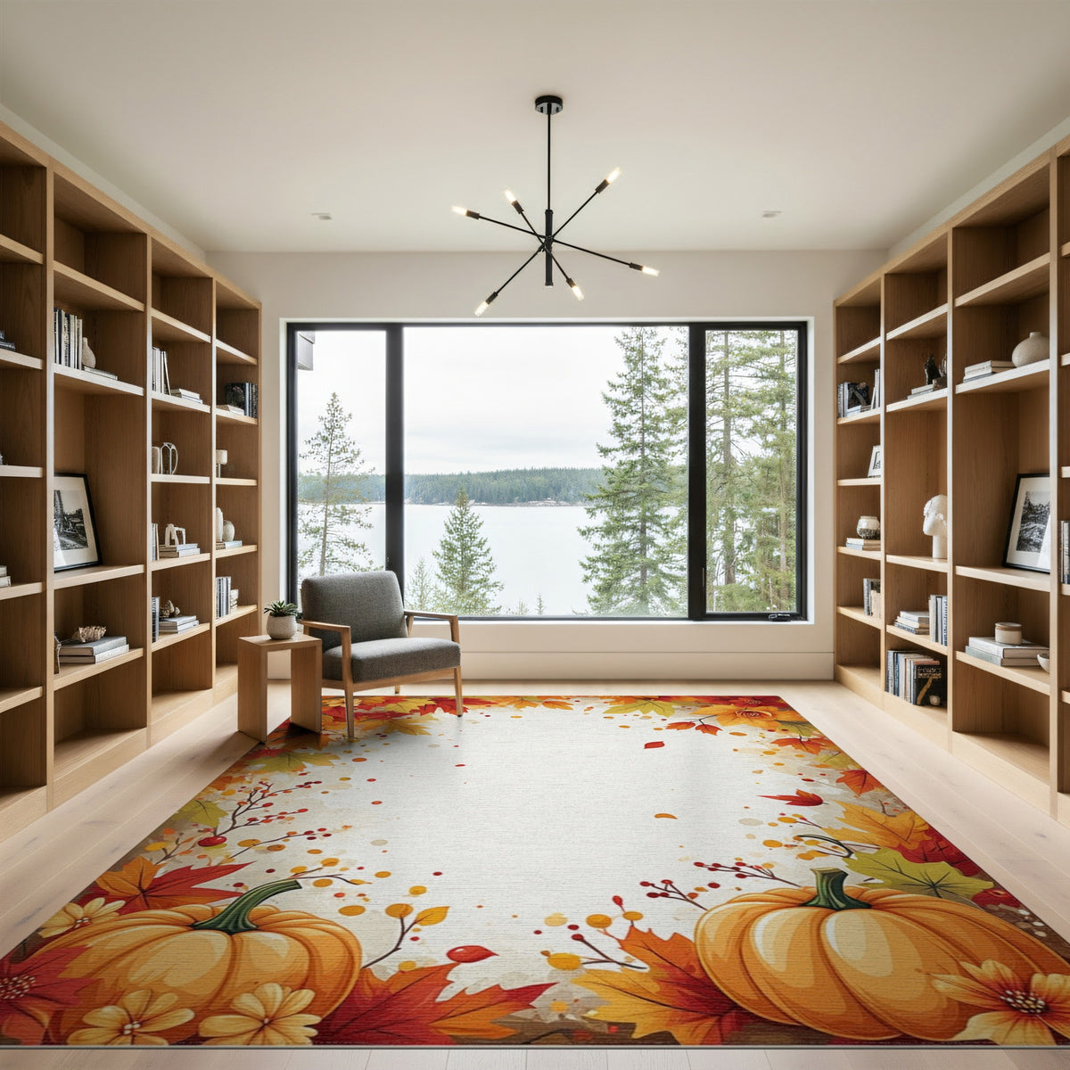 Harvest Autumn Pumpkin Harvest Area Rug