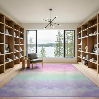 Pastel Starry Cloud Washable Area Rug