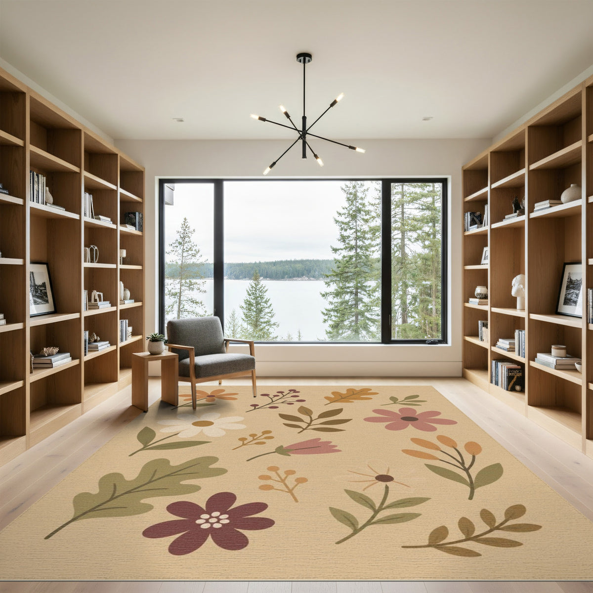 Earthy Floral Vintage Area Rug