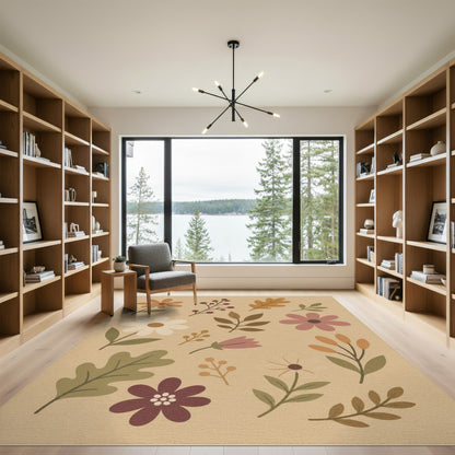 Earthy Floral Vintage Area Rug