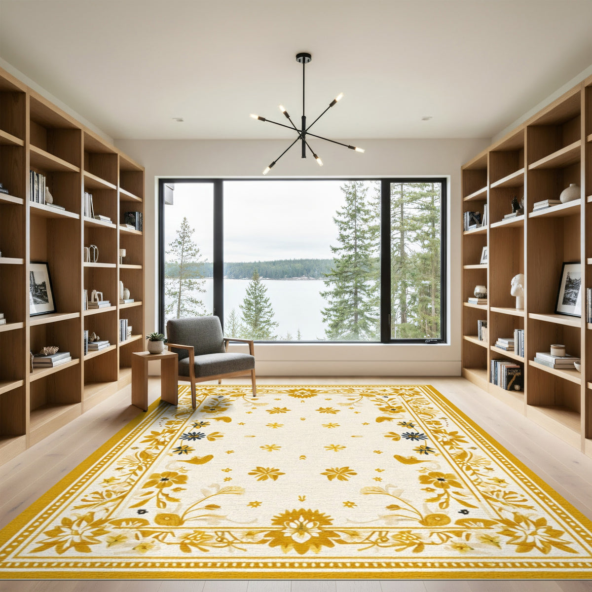 Yellow Floral Vintage No. 12 Area Rug