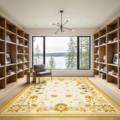 Yellow Floral Vintage No. 12 Area Rug