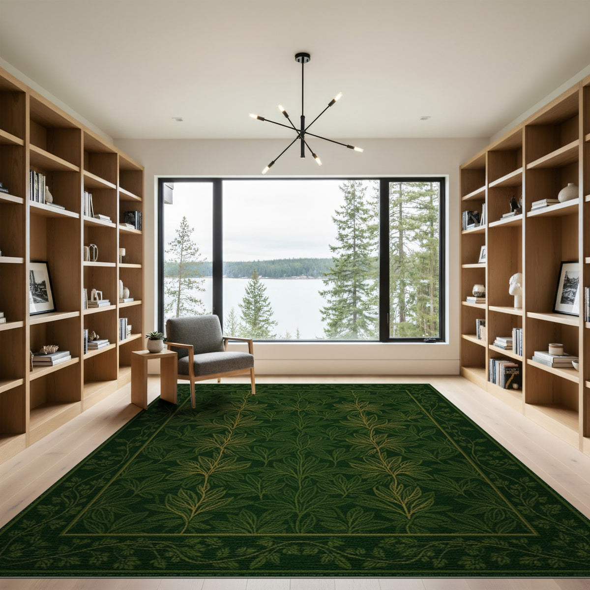 Green Vintage Botanical Area Rug