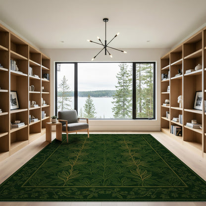 Green Vintage Botanical Area Rug