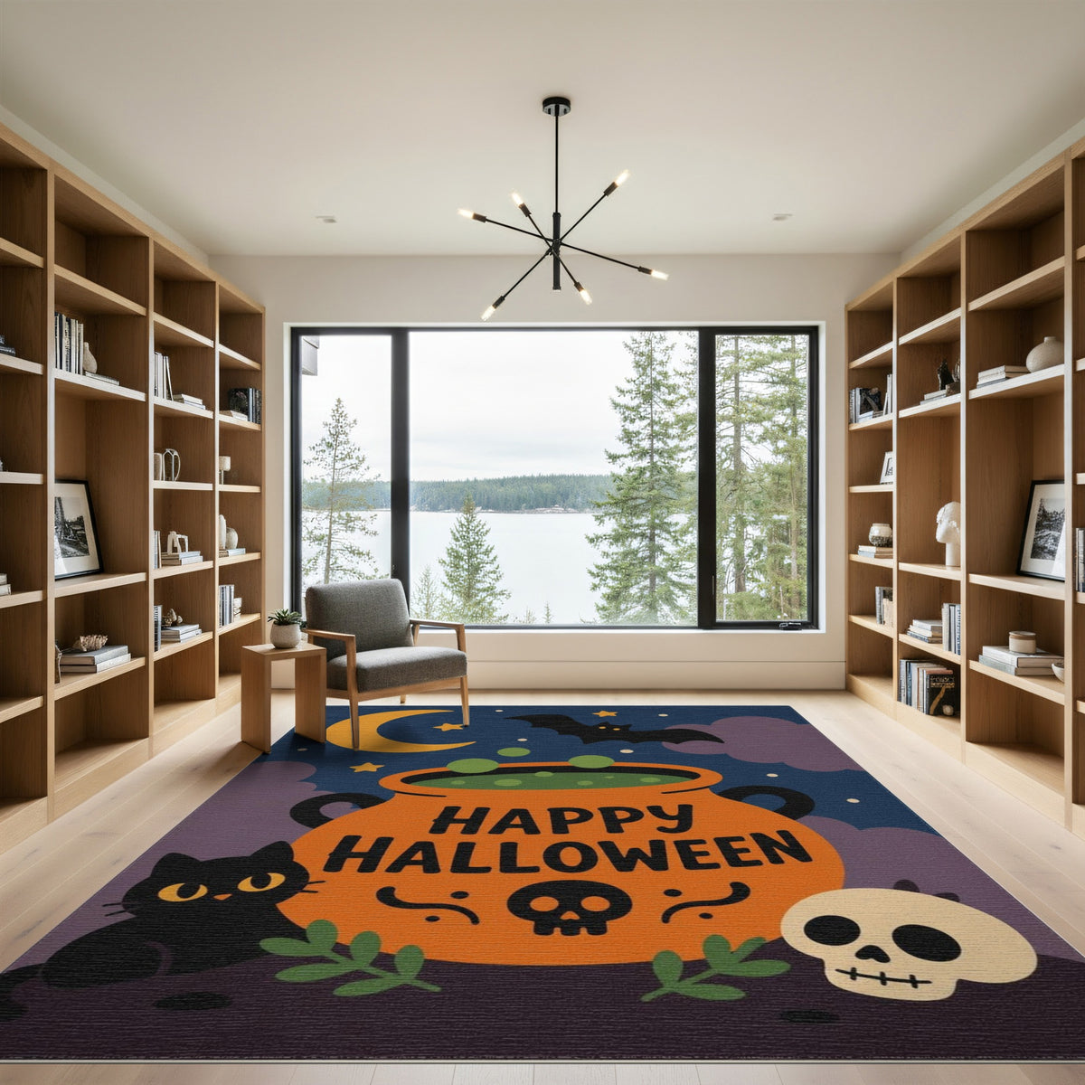 Happy Halloween Cauldron Area Rug
