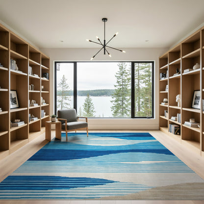 Blue Wave Coastal Area Rug