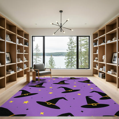 Purple Witch Hats Washable Area Rug