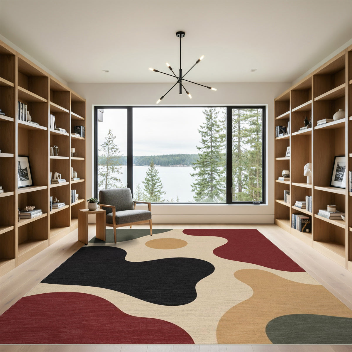 Organic Abstract Shapes Area Rug