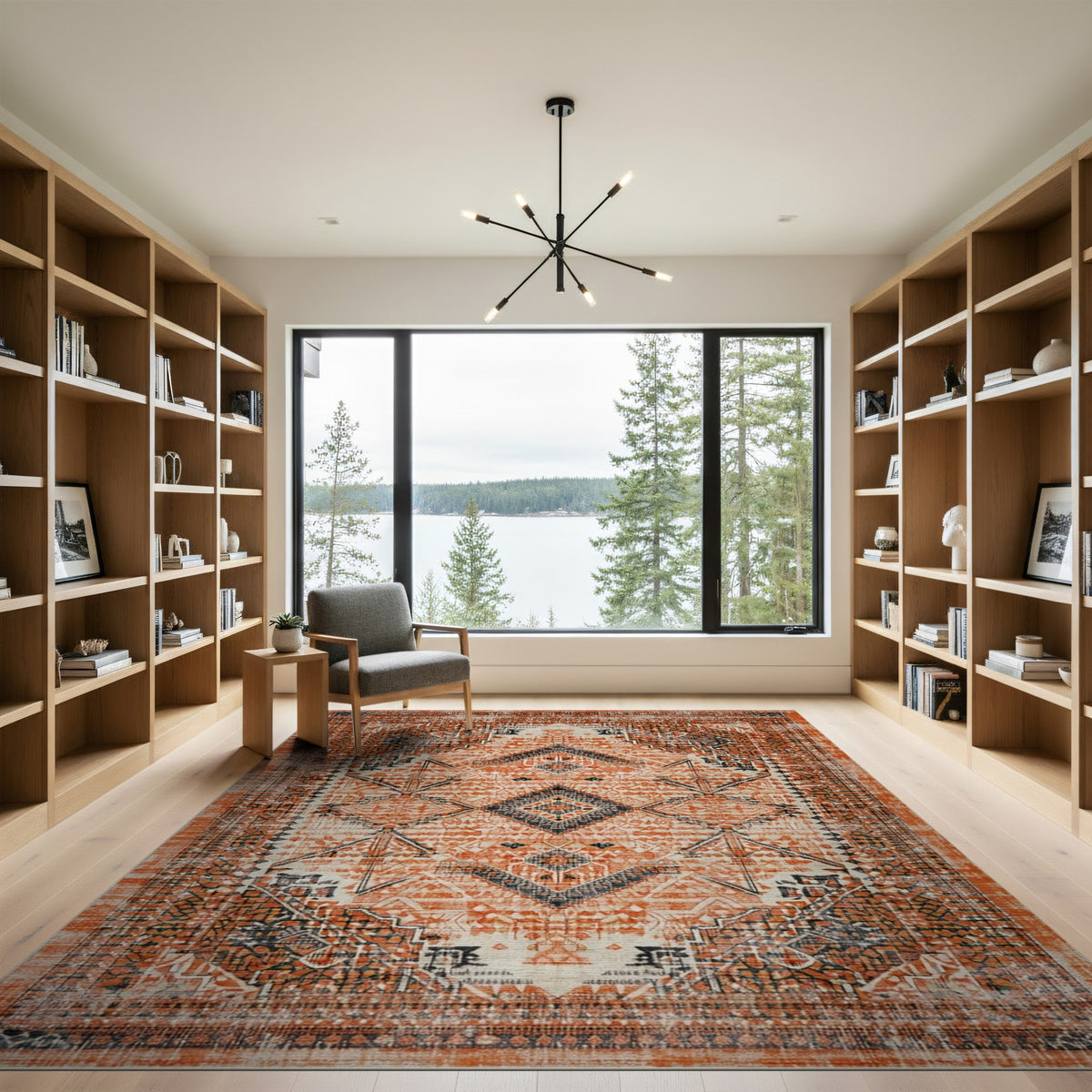 Orange Heritage Tribal Area Rug