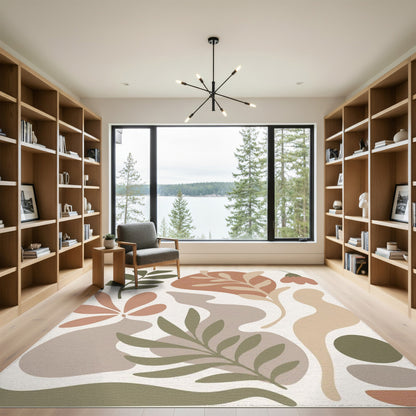 Earthy Abstract Botanical Area Rug