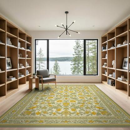Yellow Floral Vintage No. 22 Area Rug